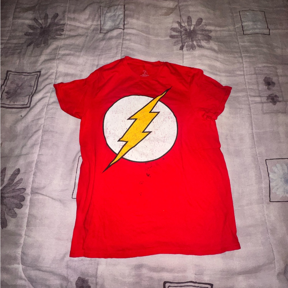 Vibrant Red Lightning Bolt Tee